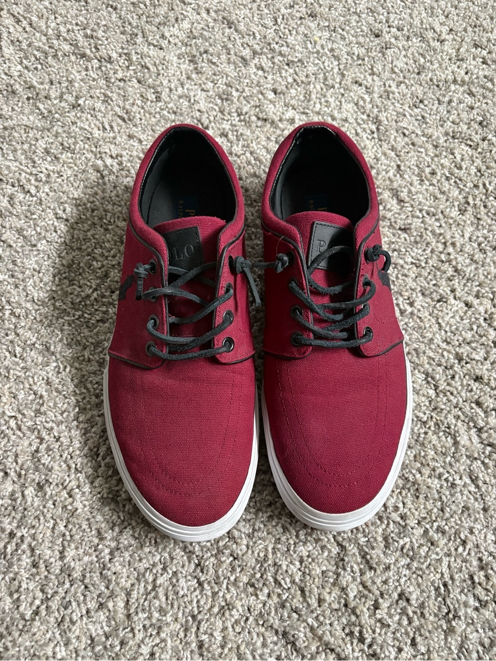 Polo by Ralph Lauren Men's Burgundy Canvas Sneakers